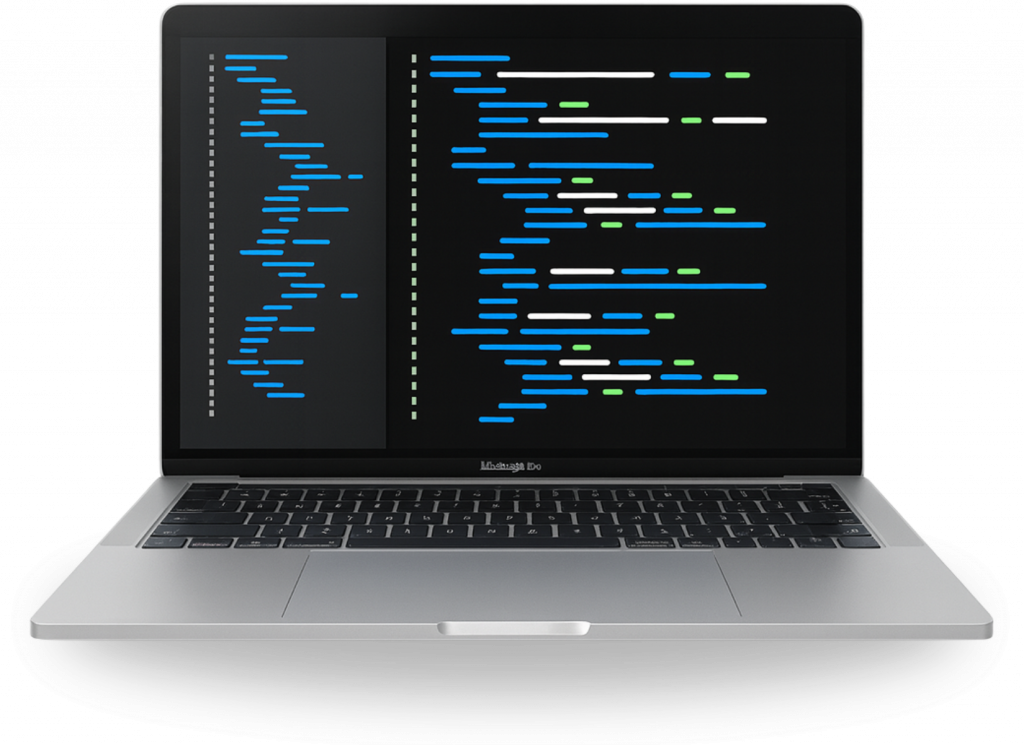 Laptop showing network configuration code for LongFi Wi-Fi assessment step