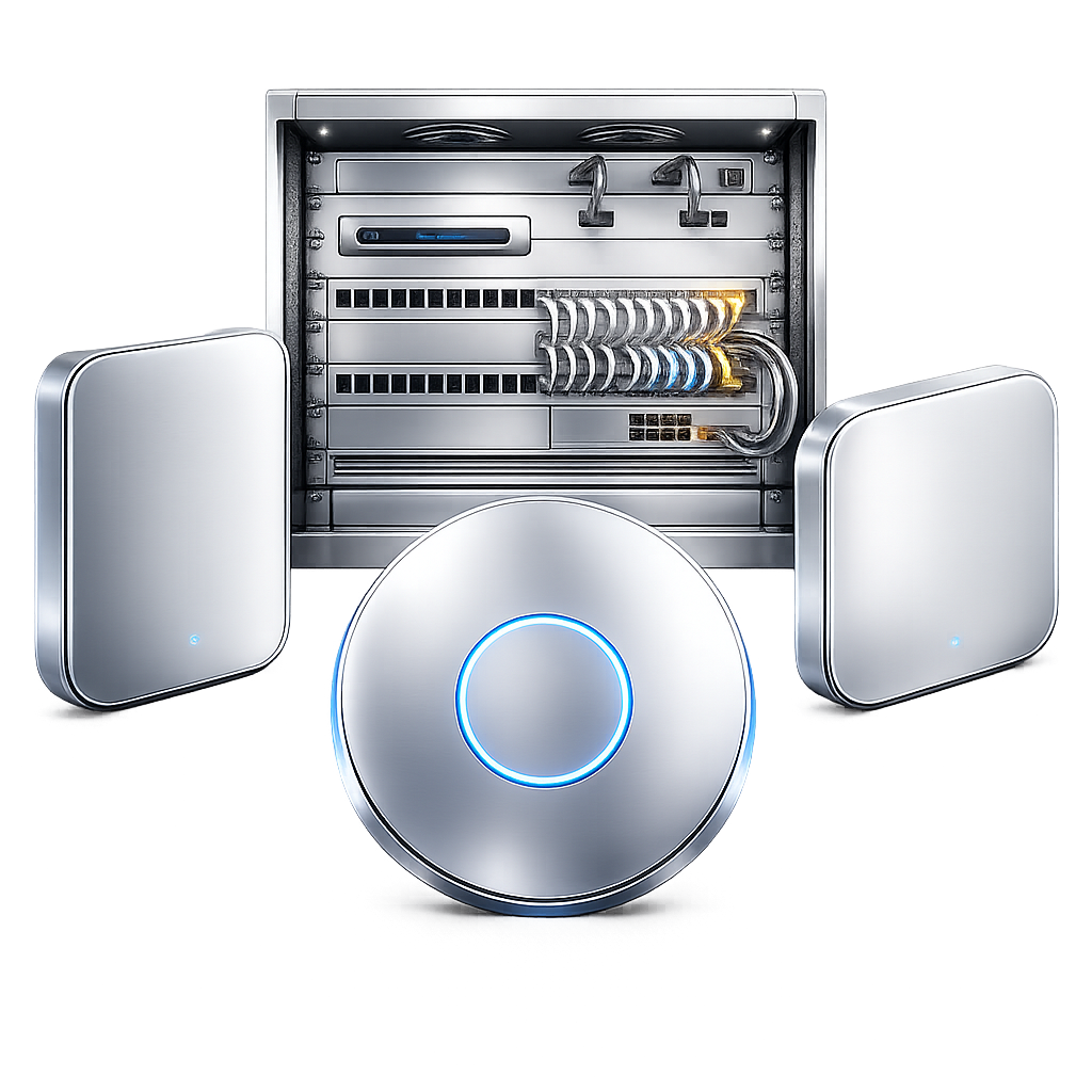 A managed service provider rack and access points that make room for LongFi Connect