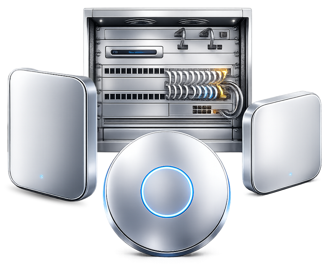 Server rack with wireless access points
