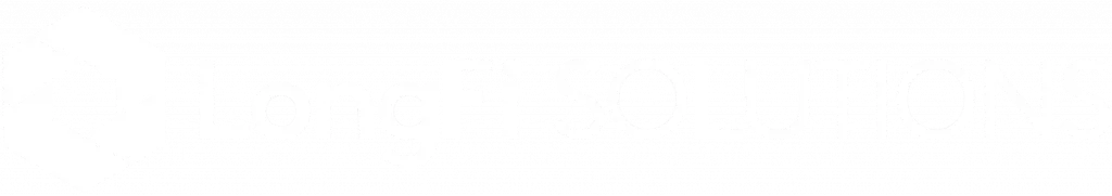 LongFi Solutions white horizontal logo on dark background